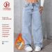 Plus Size High-Waisted Flare Jeans For Women – Light Blue, Stretch Denim, Fleece-Lined (0xl-3xl, Comfort Fit, Vintage Wash, No-Gap Waistband)_mkmklike.com