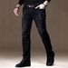 Men's Stretch Skinny Jeans Multi Layered Design Slim Fit Black Trousers Suitable For All Seasons_mkmklike.com