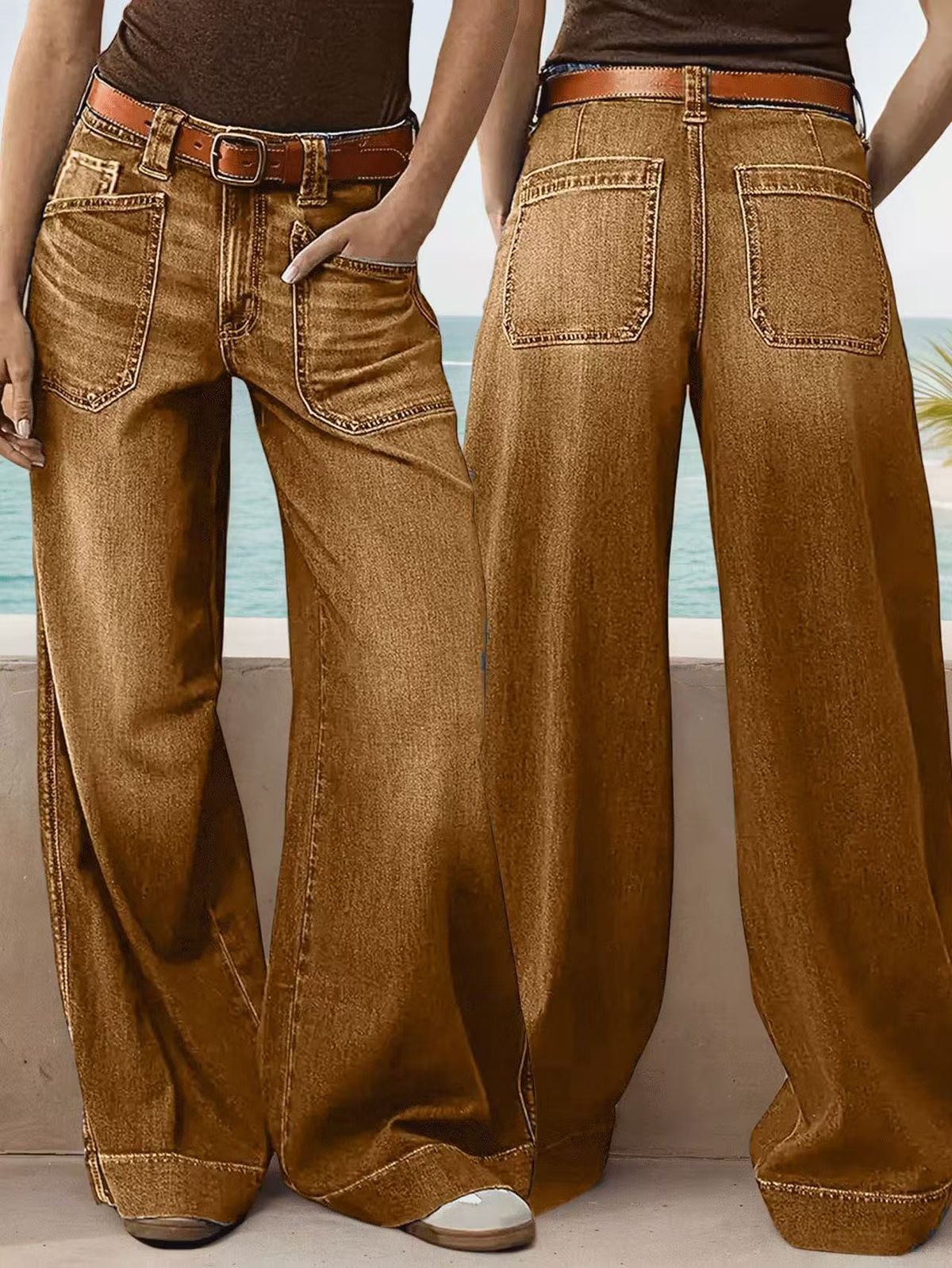 Women's Clothing Trendy Wide-Leg Jeans For Women – Relaxed Fit, Straight & Flowy (Dark Blue, Black, Grey, S-XXL)_mkmklike.com