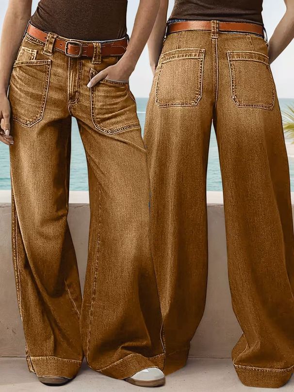 Women's Clothing Trendy Wide-Leg Jeans For Women – Relaxed Fit, Straight & Flowy (Dark Blue, Black, Grey, S-XXL)_mkmklike.com
