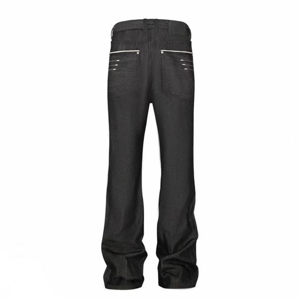 Slim Fit Bootcut Raw Denim Jeans Four-Line Embroidery Comfortable Stretch Premium Everyday Wear Men's Clothing_mkmklike.com