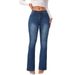 Women's Clothing Slim Fit Flared Pants Trousers Vintage Stretch Denim Jeans For Women - High Waist Flared Bootcut Pants With Retro Wash (Blue, S-XXL)_mkmklike.com