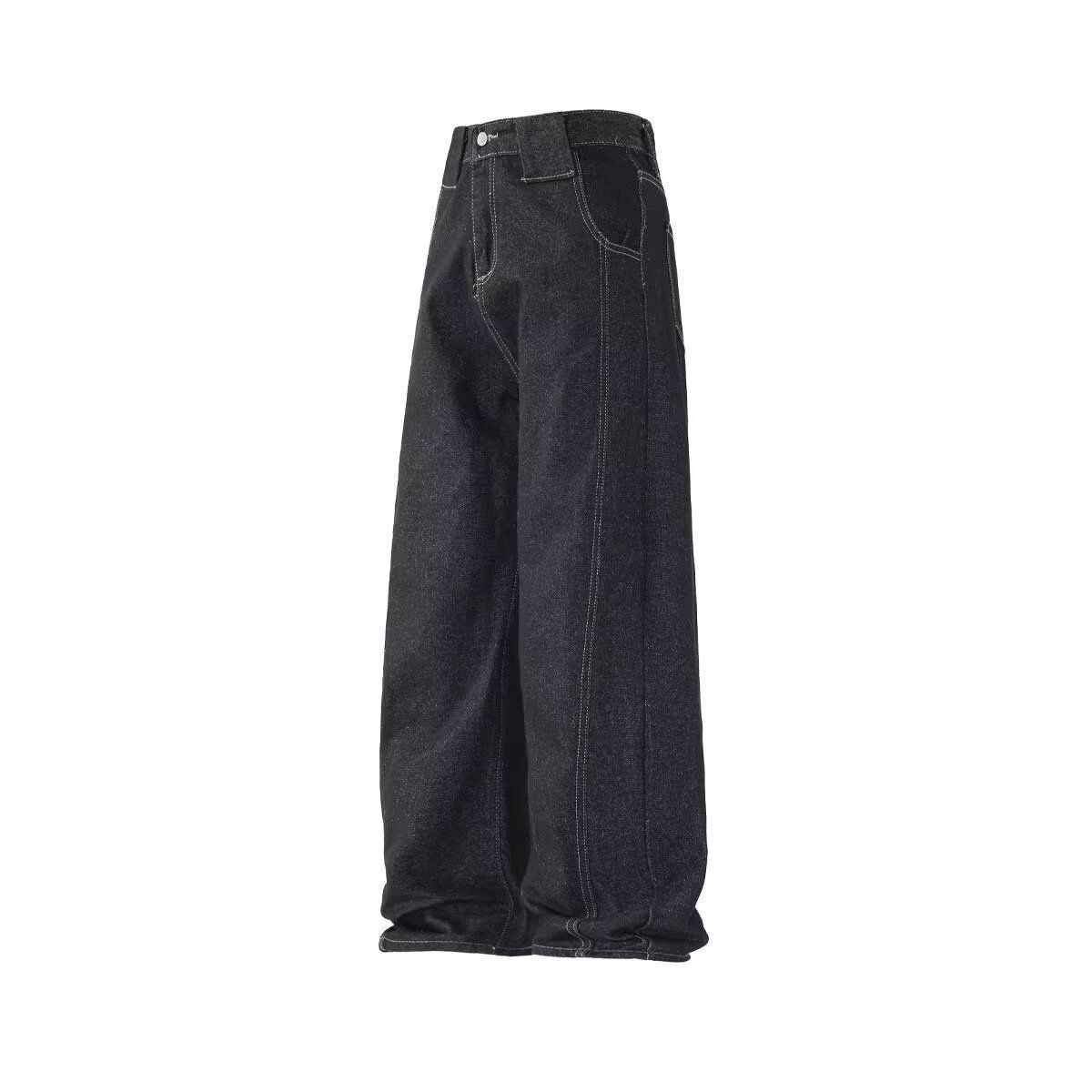 Men's Loose Fit Straight Leg Jeans – Vintage Washed Denim Pants With Slight Flare_mkmklike.com