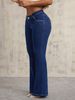 Women's Clothing Fashion All Match Slim Women's Stretchy Flared Denim Jeans - Low Rise Sexy Mid-Waist Bell Bottoms Casual Office Wear (Blue, S/M/L/XL)_mkmklike.com
