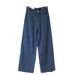 Retro, Youthful, Fashionable Ins-style Striped Jeans, 2024 New Trendy Design, Casual Wide-leg Long Pants For Women_mkmklike.com