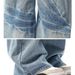 Lightning Crack Wash Jeans – Vintage High-Street Denim With Button Fly (Men’s, Blue, Straight Fit)_mkmklike.com