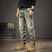 Men's Vintage Distressed Slim Fit Stretch Jeans Ripped Details Faded Wash Casual Classic Men's Clothing_mkmklike.com