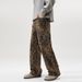 XXBRO Unisex Leopard Print Jeans – Vintage Straight-Leg Denim Pants With Sandwashed Finish (S-3XL, Mid-Rise, Gender Neutral Fit)_mkmklike.com