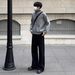Nordmann Black Jeans Men's Floor-Length Wide-Leg Versatile Solid Color Casual Retro Trendy High-End Slimming Straight Pants_mkmklike.com