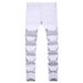 Men's Slim Fit Stretch Denim Jeans With Paint Splatter Detail And Zipper Accents, Edgy Urban Style Comfortable Slim Fit_mkmklike.com