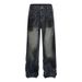 Men's Clothing Fashionable Brand, Stylish, Niche Design Pants, Hot Diamond Loose Straight Wide Leg Casual Jeans, Straight Pants For Men And Women_mkmklike.com