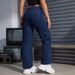 Clair Clair American Style Cross-Border New Export Women's Casual High Waist Cargo Flap Pocket Straight Leg Jeans Long Pants_mkmklike.com