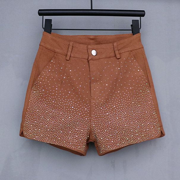 Women’s Clothing Hot diamond shorts for women dopamine new summer high waist slim stretch denim a wide leg hot pants for outdoor wear_mkmklike.com