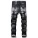 European American Tattered And Repainted Men's Slim Fit Ripped Patch Fabric Elastic D2 Jeans Tight Beggar Pants_mkmklike.com