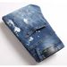 Men's Skinny Jeans Ripped Paint Splatter Patches Korean Style Denim_mkmklike.com