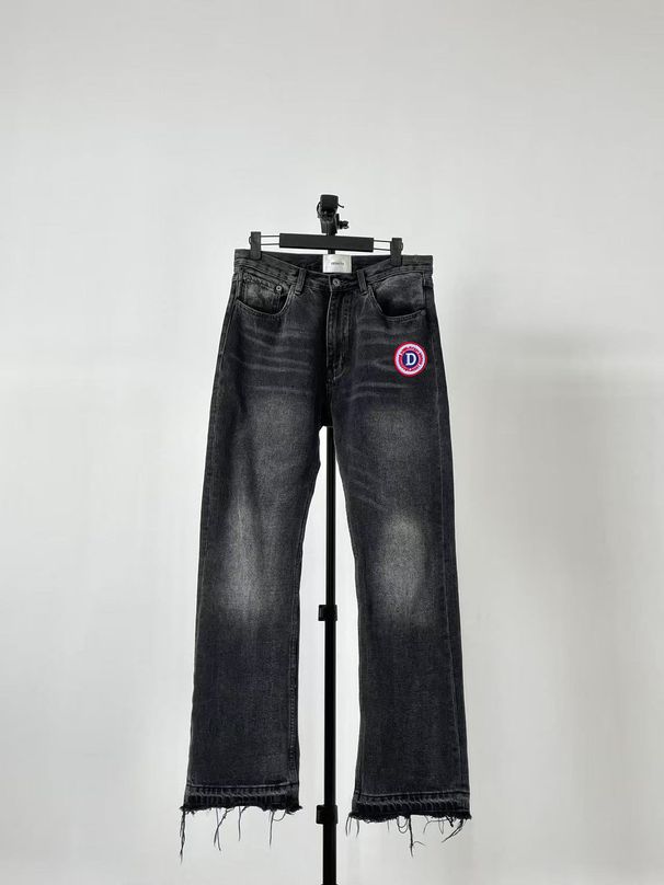 Men's Clothing Black Tassel Jeans, Style 507, Vintage Washed Distressed Long Jeans, 017_mkmklike.com