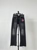 Men's Clothing Black Tassel Jeans, Style 507, Vintage Washed Distressed Long Jeans, 017_mkmklike.com