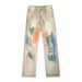 Pulse Yellow Mud Color Washed Jeans With Holes Ins High Street European And American Style Tie-Dye Trendy Brand Men's_mkmklike.com