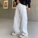 American Style White Straight Leg Jeans For Men & Women - Relaxed Fit High Waist Casual Denim Pants With Classic Washed Look_mkmklike.com