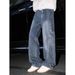 Retro Straight Leg Brown Patchwork Cargo Pants Unisex Casual Jeans Unique Design American Style Factory Direct Sales_mkmklike.com
