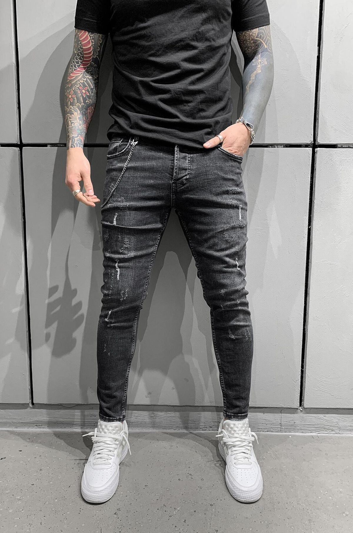 Men's Clothing Retro Slim Fit Ripped Stretch Men's Jeans Simple Skinny Jeans For Casual Wear_mkmklike.com