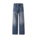 Nordmann Muqiu Clothing | American Retro Floral Washed High Street Jeans Men's Straight Loose Cool Casual Long Pants_mkmklike.com