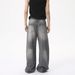 Men's Clothing American Cleanfit Retro High Street Wide Leg Straight Leg Versatile Whitened Jeans Trend_mkmklike.com