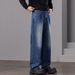 Men's Clothing Trendy Straight Leg Black Jeans Retro Vibe High Street Casual Versatile Spring Autumn New_mkmklike.com