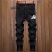 Men's Clothing 2026 Men's Slim Fit Stretch Jeans With Embroidery - Stylish Straight Leg Denim Pants For Casual Wear (Black, Sizes 28-38)_mkmklike.com