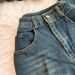 Korean Style V-Neck Suit Set – Slimming Metal Button Jacket & Flared Denim Pants For Women_mkmklike.com