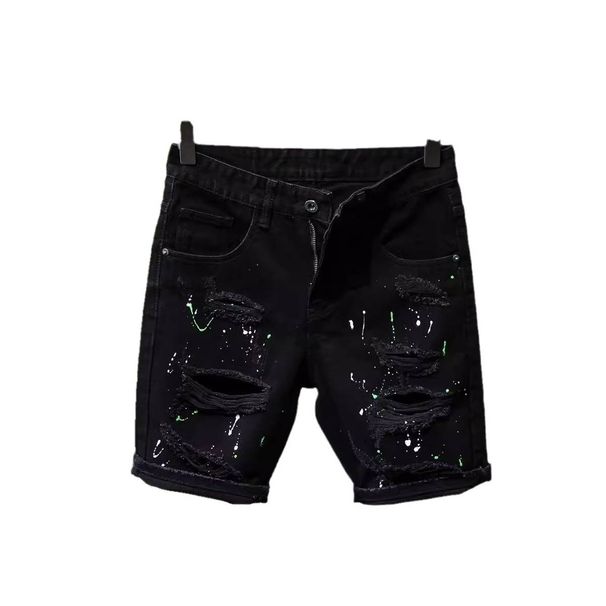 Men's Retro Washed Denim Shorts Summer Casual Loose Fit Mid Waist Vintage High Street Style Old Blue_mkmklike.com