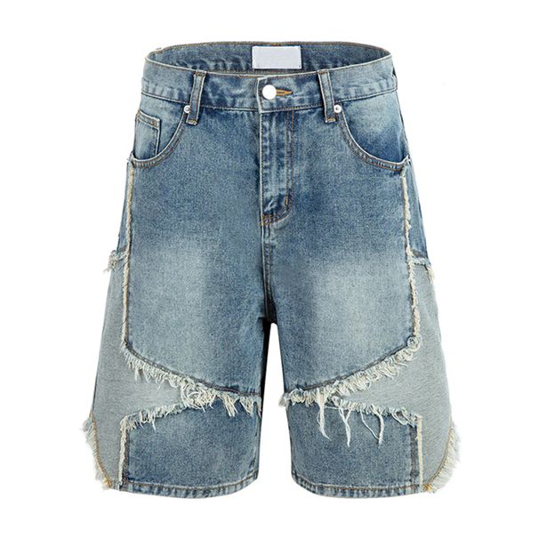 European And American Cross-border Popular For Men, With Five-pointed Star Patchwork, Loose Straight-leg Denim_mkmklike.com
