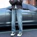 Vintage Light Blue Denim Jeans for Men Classic Straight Leg Casual Trousers Comfortable Fit_mkmklike.com
