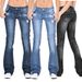 Women's Clothing Jeans Skinny Elastic Fringe Flared Trousers_mkmklike.com