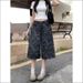 Women's Clothing Women's High-Waisted Wide Leg Cropped Pants Denim Retro Camouflage Straight Mid-Length Summer Style_mkmklike.com