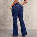 Women's Clothing Fashion All Match Slim Women's Stretchy Flared Denim Jeans - Low Rise Sexy Mid-Waist Bell Bottoms Casual Office Wear (Blue, S/M/L/XL)_mkmklike.com
