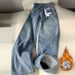 Women's Fleece-Lined High Waisted Wide Leg Jeans – Thick Warm Winter Pants, Retro Straight Fit & Floor Length_mkmklike.com