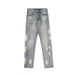 Men's Clothing Washed Old Tie Dyed Ripped Jeans Men's Loose Straight Casual Mopping Trousers_mkmklike.com