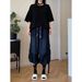Men's Multi Pocket Cargo Denim Shorts High Street Style Loose Fit Cropped Pleated Trendy Summer Cool Ribbons_mkmklike.com
