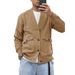 Heavyweight High Grammage Fleece-Lined Thick Knitted Terry V-Neck Button-Down Jacket For Men Winter Retro Trendy Youth_mkmklike.com