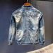 Men's Retro Denim Jacket With Stand Collar & Zipper - Stylish Biker Coat For Spring & Autumn - Streetwear Fashion_mkmklike.com