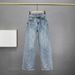 High-Waisted Wide-Leg Jeans For Women – Vintage Denim Pants With Rhinestone Details, Relaxed Fit & Long Hemline_mkmklike.com