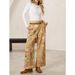 Women's High-Waisted Wide Leg Jeans Retro Rose Print Loose Fitting Casual Trousers Rolled up Cross Border Bestseller_mkmklike.com