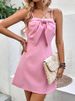 Women's Clothing women's pink sweet and spicy short skirt suspender skirt bow dress dress_mkmklike.com