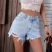 Women's High-Waisted Frayed Ripped Denim Shorts Casual INS New_mkmklike.com