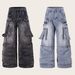 Men's Deconstructed Streetwear Jeans – Oversized Cargo Pants With Raw Hem & Industrial Stitching (S-XL) – Distressed Denim For Urban Exploration_mkmklike.com