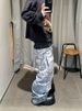 Men's Distressed Jeans With 3D Digital Print & Double Waist Design - Trendy Streetwear Denim Pants_mkmklike.com