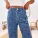 Women's Embroidered Floral Straight Leg Jeans - High Waist Casual Denim Pants With 3D Patterns, Comfortable & Stylish For Everyday Wear_mkmklike.com