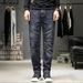 Men's Distressed Denim Jeans | Stretch Comfort Slim Fit With Patchwork Details | Vintage Blue Casual Pants_mkmklike.com