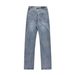 G American Retro Street Washed Blue Design Straight Through Slim Men's Denim Trousers_mkmklike.com